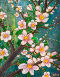 Pommier en fleurs u2013 15X18 po