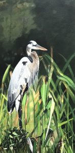 Le grand héron – 16X8 po