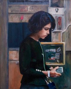 Girl with the cell 16 x 20 po
