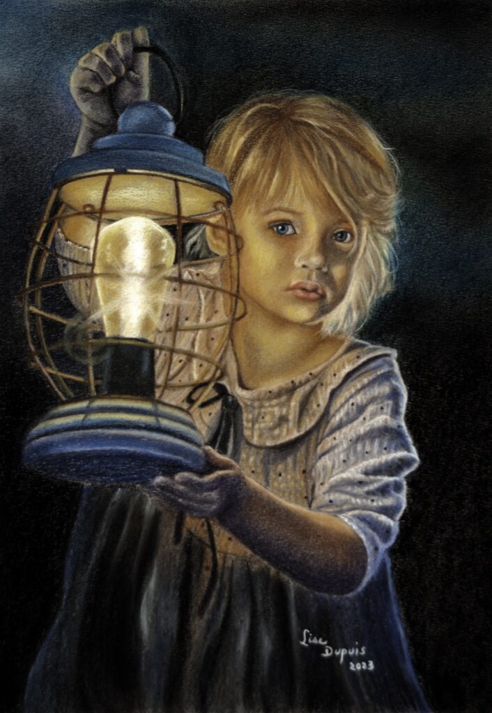 Fillette à la lanterne – 10 x 14 po