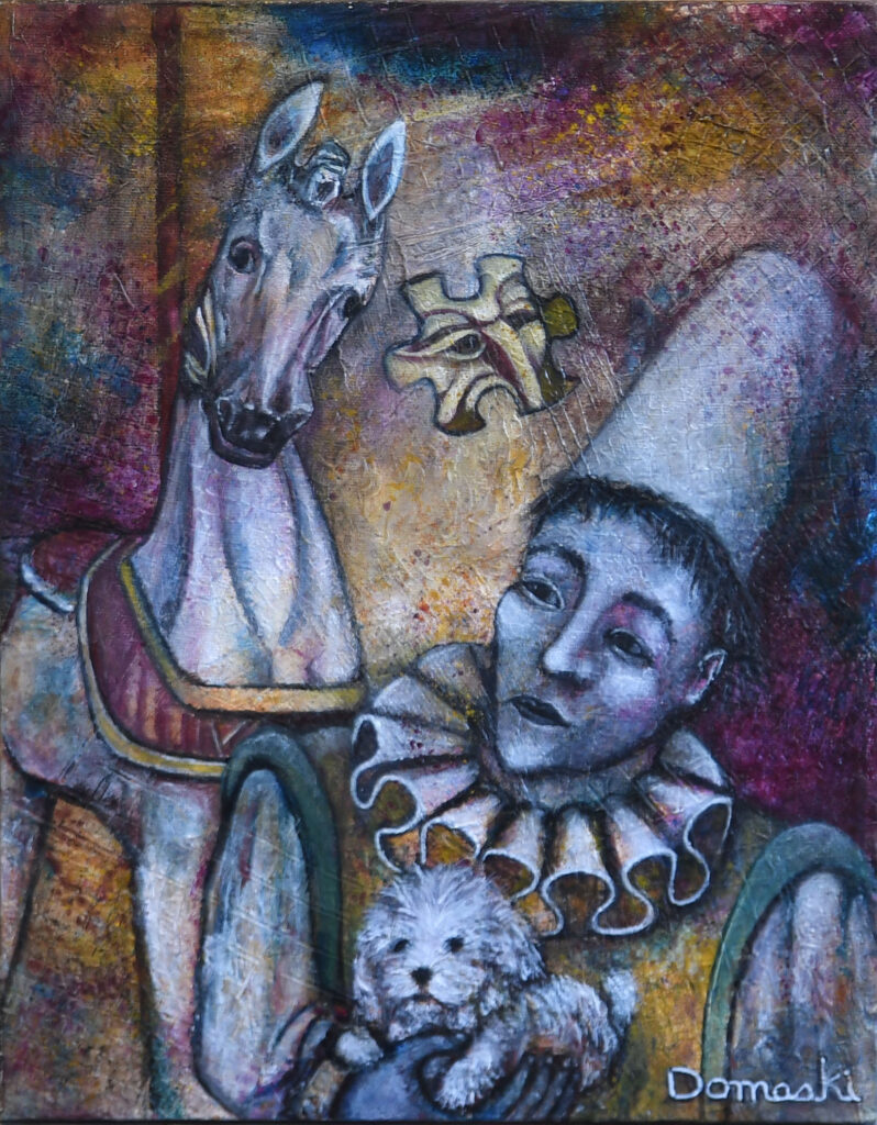 Pierrot et bichon – 14 x11 po