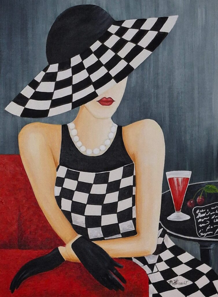 Pause post shopping 24×18 po Acrylique