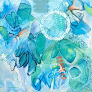 Le ciel glisse sur l eau – 24×24 po